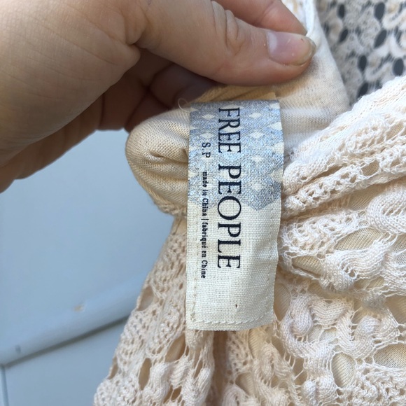 Free People Crochet cream body con dress small - Picture 5 of 7